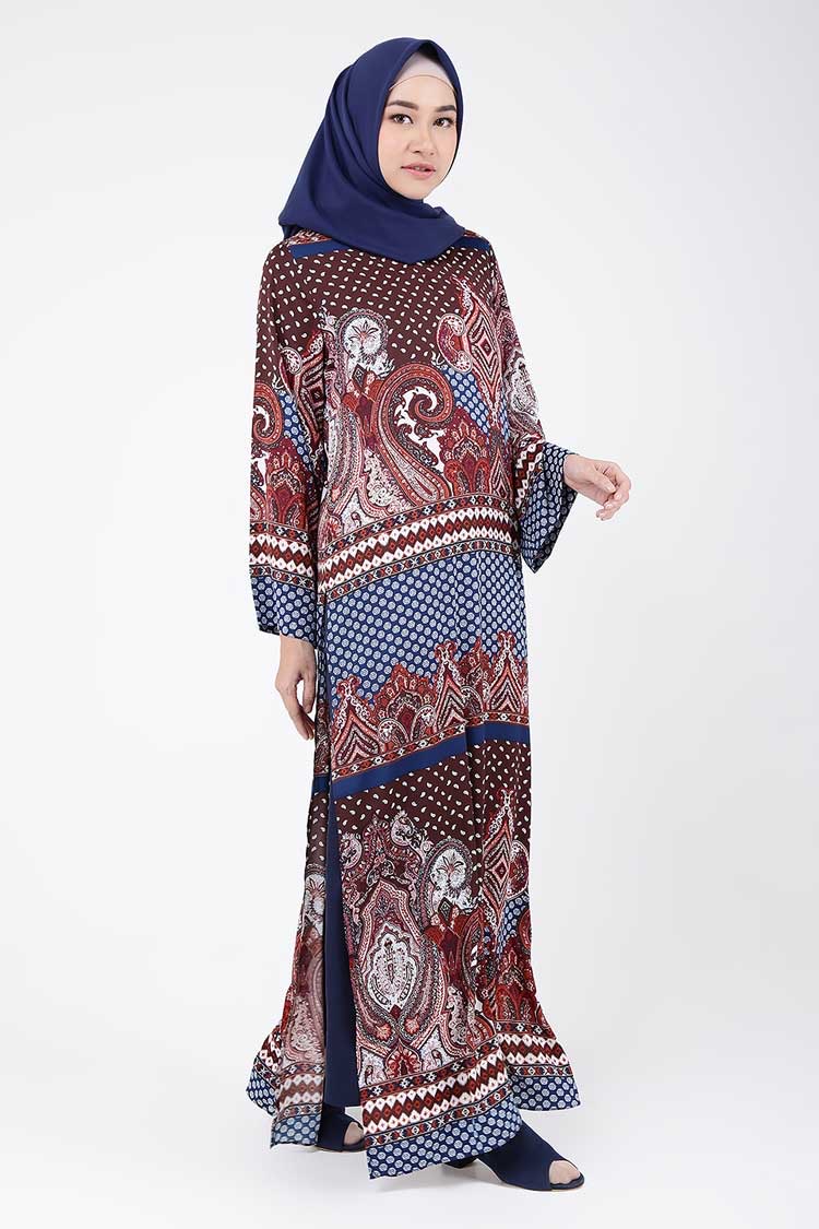 Abaya gamis batik tipe motif kombinasi