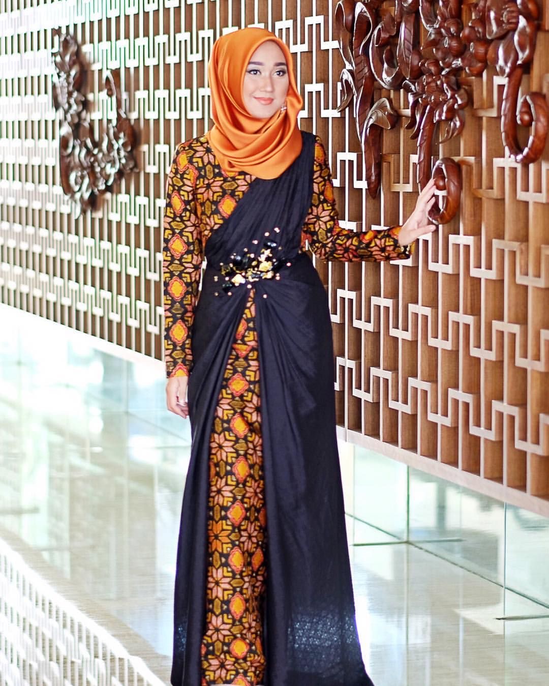 Gamis motif batik printed