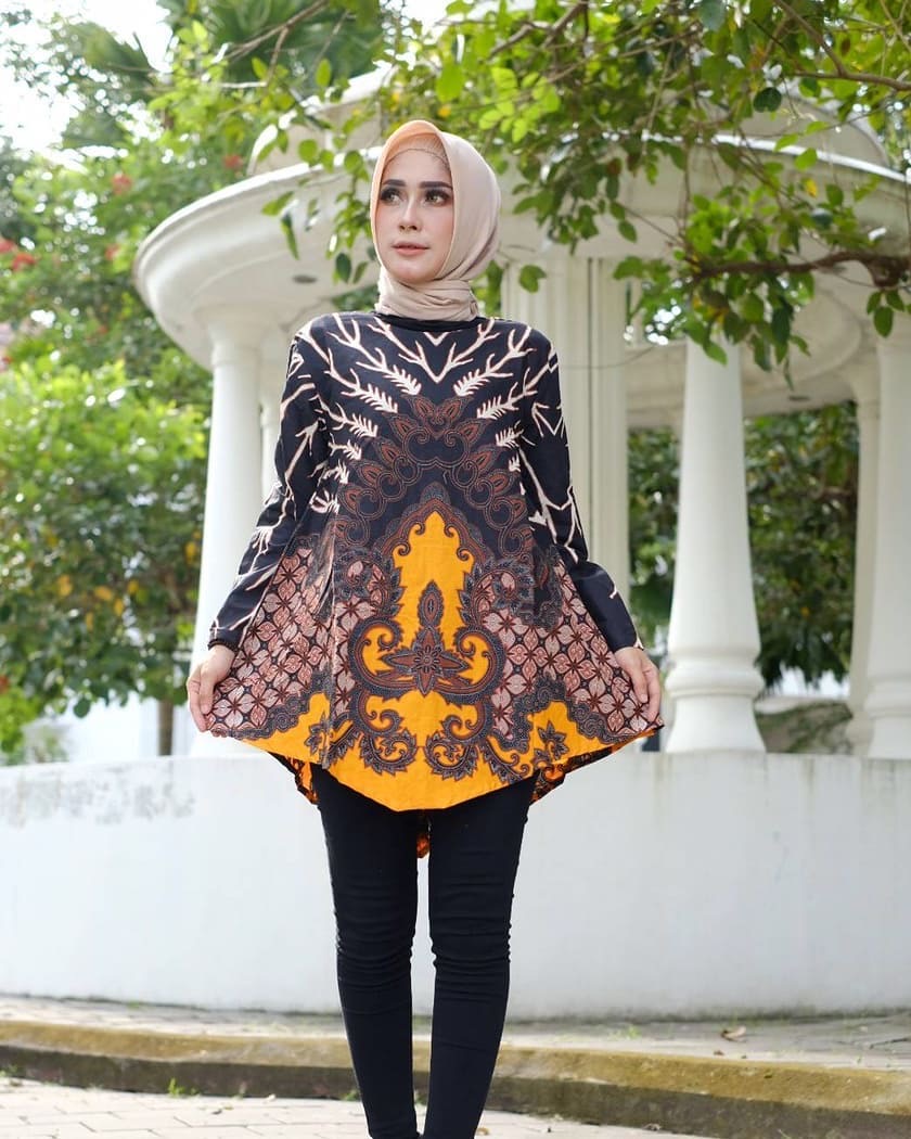 Model baju batik muslim tunik