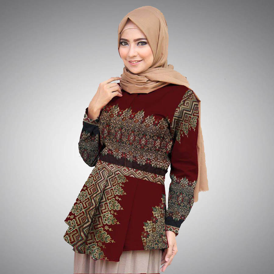 60+ Model Baju Batik Wanita Modern Kombinasi Terbaru 2020