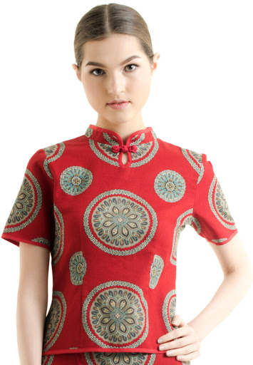 Baju Motif Bunga Imlek Batik