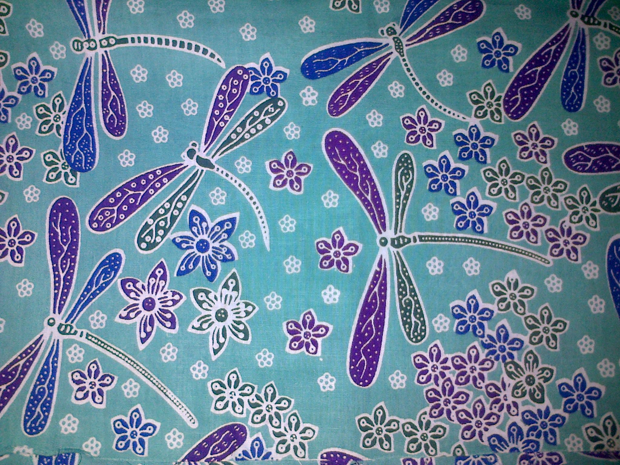 Batik pekalongan motif capung biru muda