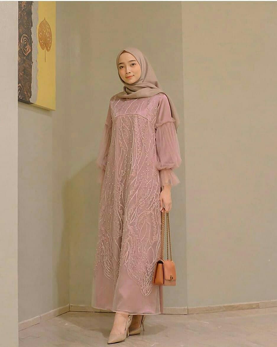 Model Baju Brokat Gamis  Model Baju Gamis Brokat Modern Kylie by