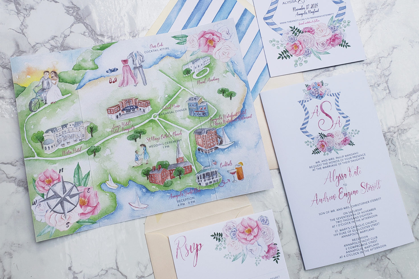 Personalised Map Wedding Art