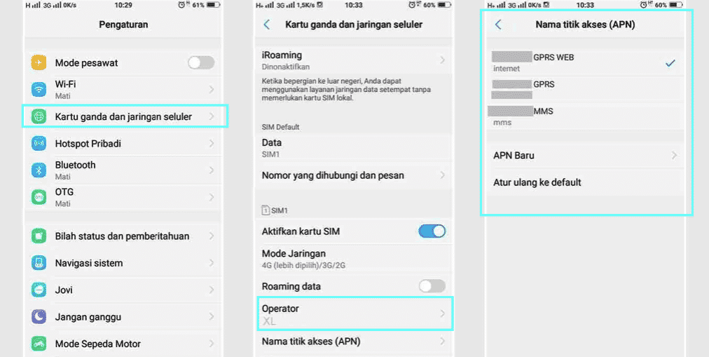 Cara Setting Apn XL di Android