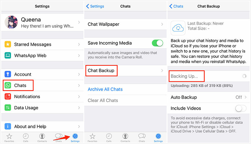 Restore WhatsApp iCloud