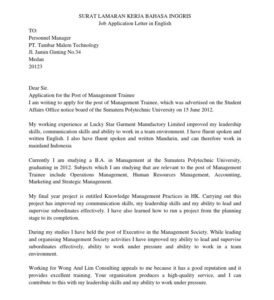 15 Contoh Surat Lamaran Kerja Bahasa Inggris. Lengkap Beserta Artinya!