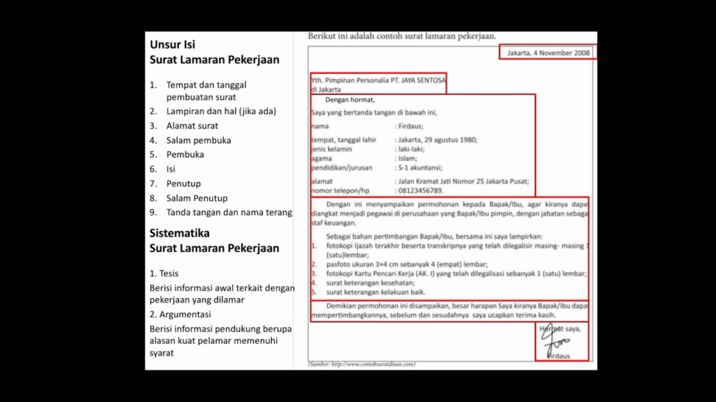 Contoh tesis dalam surat lamaran pekerjaan