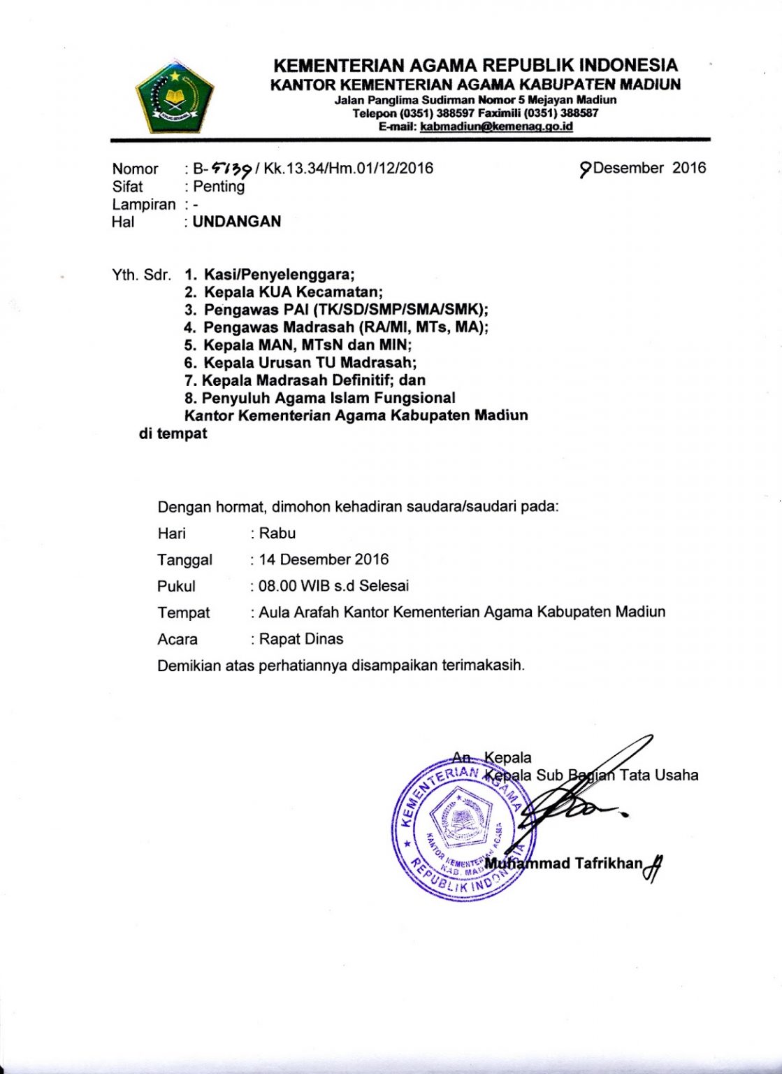 Lengkap ! 15 Contoh Surat Dinas Resmi yang Benar