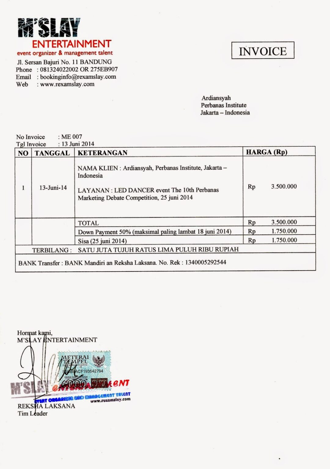 15 Contoh Invoice Untuk Berbagai Keperluan Disertai Penjelasan 1597