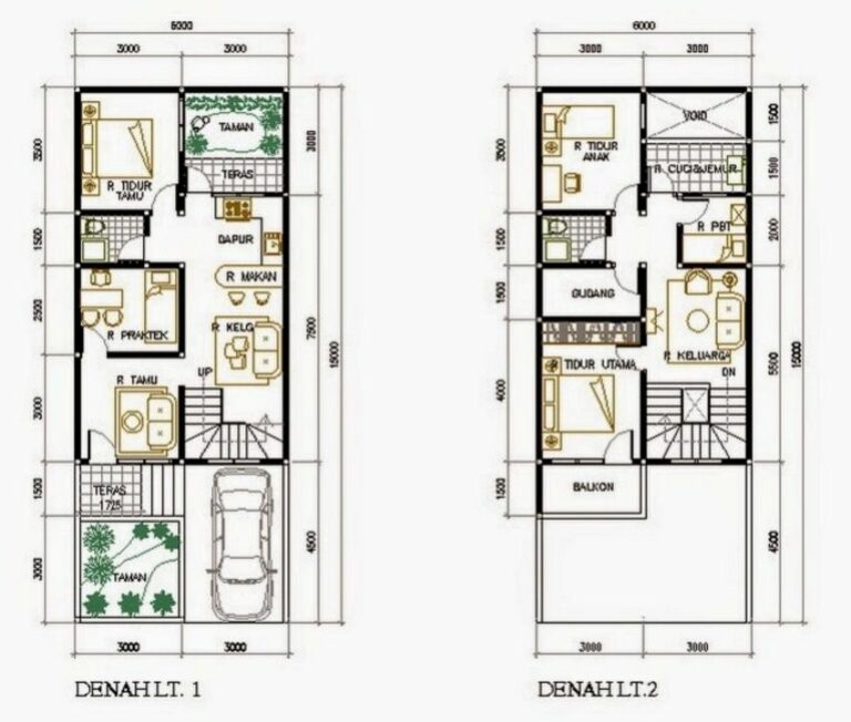 7 Contoh Denah Rumah 3 Kamar Ukuran 7x9 Terpopuler 2024